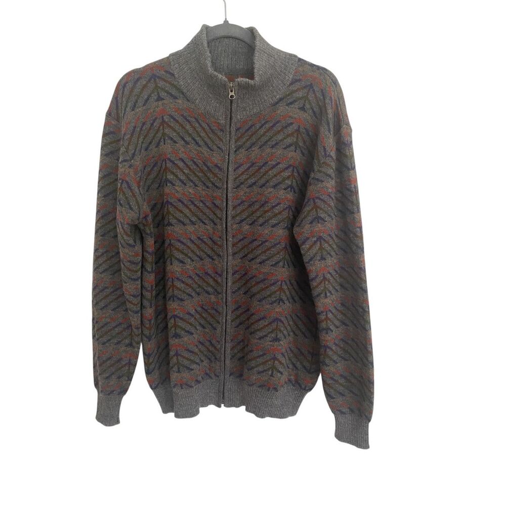 Men Knit Full Zip Jacket Size L
